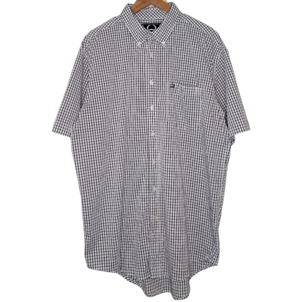 Cinch Men's Gingham Print Western Rodeo Cowboy Casual Button Down Shirt Sz L